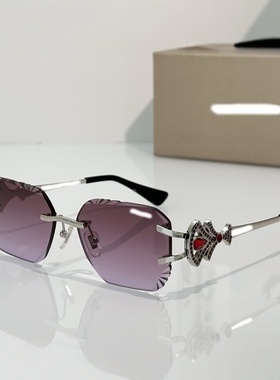 欧美方形镶钻奢华女无框个性墨镜