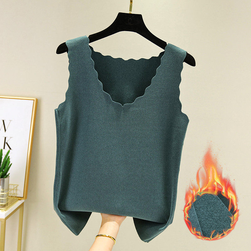 贴身德绒保暖背心女秋冬季无痕内搭吊带棉马甲加绒加厚V领打底衫,淘宝优惠券,粉丝福利购,淘宝优惠卷