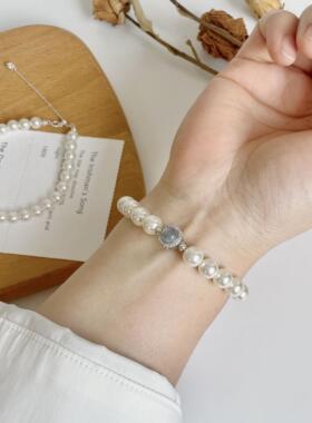 轻奢小众设计感施家珠海蓝宝手链气质百搭简约显白手串