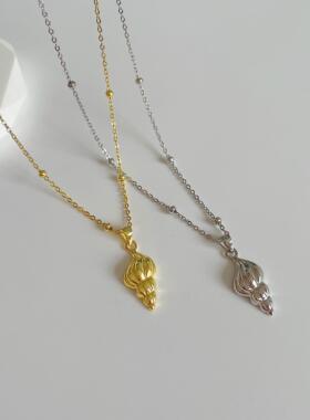 ins简约气质圆珠海螺项链小众设计感fever同款锁骨链