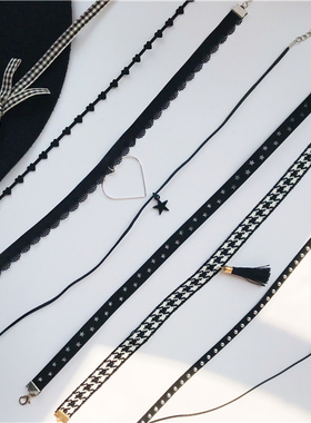 售完无补 百搭性感黑色锁骨链蕾丝项链choker2020新款项圈饰品51