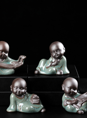 创意流水器车载人物动物摆件陶瓷