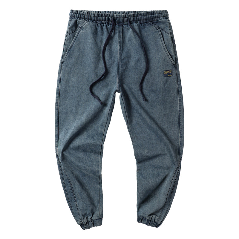 束脚男宽松哈伦裤2020秋季潮男裤子 卡阔牛仔裤