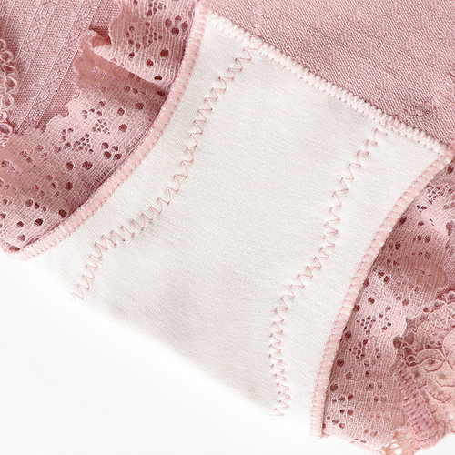 内裤女士高腰收腹蕾丝夏季薄款三角裤2025新款美拉德大码包臀无痕 - 图0