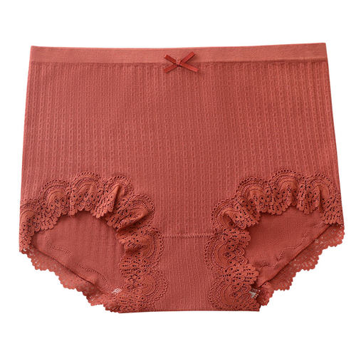 内裤女士高腰收腹蕾丝夏季薄款三角裤2025新款美拉德大码包臀无痕 - 图3