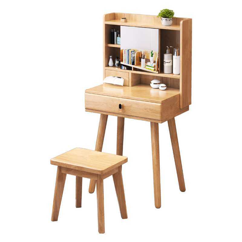 全实木梳妆台卧室原木化妆桌北欧网红带灯简约推拉收纳储物化妆台,淘宝优惠券,粉丝福利购,淘宝优惠卷
