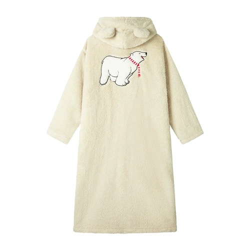 GXG Демисезонная коралловая бархатная утепленная мультяшная пижама, удерживающий тепло банный халат