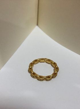 欧美ins极简风时尚个性圆圈镶钻时尚叠戴亮银戒指轻奢新款指环女