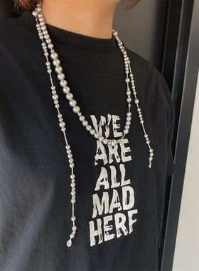 【K社制造】长款珍珠项链女高级感可多层叠戴复古小众独特链条