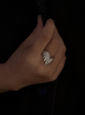 【K社制造】翅膀情侣戒指女s925银秋冬高级感设计感小众纯银