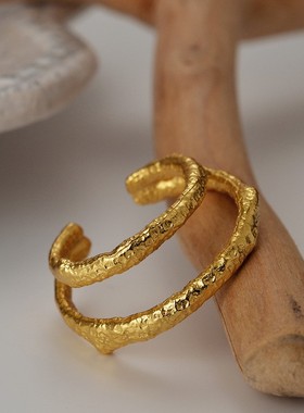 双层线条925纯银韩版戒指