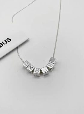 【K社制造】立体方块字母项链嘻哈百搭小众简约时尚锁骨链男女士