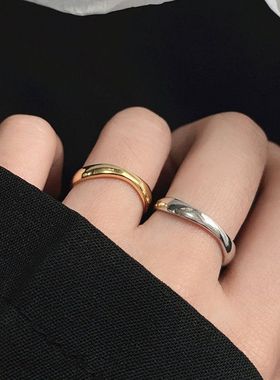 韩版潮人冷淡风光面波浪戒指女士欧美个性几何形戒指开口饰品