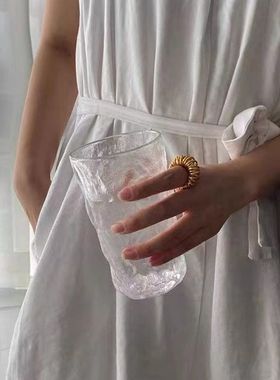 【K社制造】麻花缠绕线条戒指欧美夸张个性时尚不规则弹簧戒指