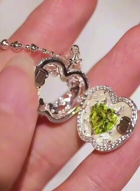 【心藏星芒】青苹果爱心项链精致小众浪漫可开开合甜美百搭锁骨链