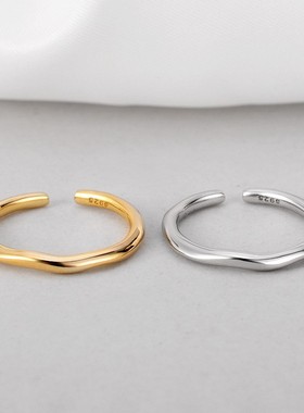 指环戒指开口纯银不规则