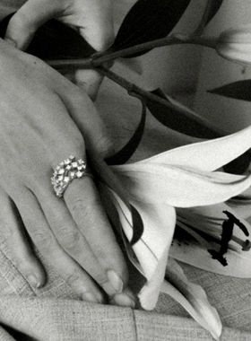 【K社制造】独特金属双层镶嵌满锆石指环欧美小众气质时尚戒指