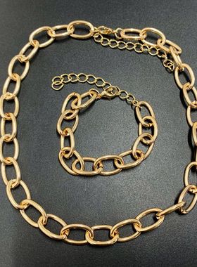 欧美风女士项链现代简约硬朗金链条 项链手链 青岛饰品