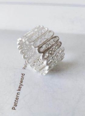【K社制造】 纯手工原创设计银花丝编织戒指花丝之恋镂空精致
