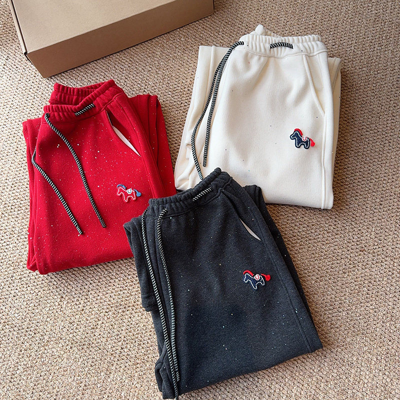 012025~「星空小马撒银弯刀裤」韩系撞色抽绳脚口两穿女士休闲裤,淘宝优惠券,粉丝福利购,淘宝优惠卷