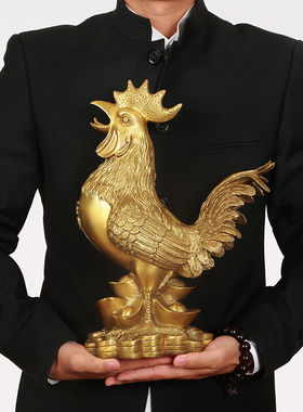 吉善缘铜鸡摆件12生肖大公鸡金鸡家居客厅办公室开业乔迁装饰工艺