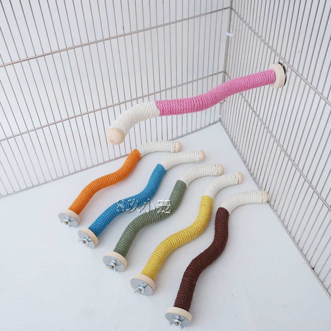 8玖-鹦鹉麻绳站棒舒适磨爪站杆站棍栖息棒牡丹玄凤鸟笼配件用品,淘宝优惠券,粉丝福利购,淘宝优惠卷