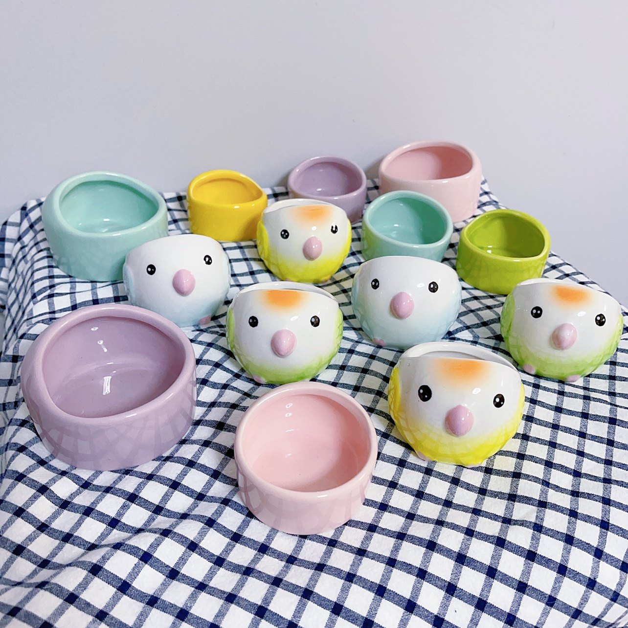 8玖-鹦鹉食盒陶瓷食罐食盆鸟杯防洒防溅食碗学吃小型宠物防打翻,淘宝优惠券,粉丝福利购,淘宝优惠卷