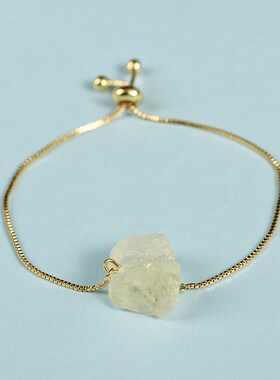 新款天然水晶混合不规则原石链女士手工制作粉晶手串