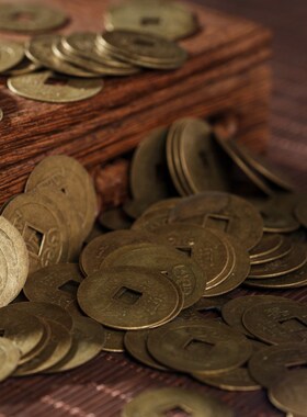 铜钱黄铜铜钱五帝钱五帝钱仿古钱币复古山鬼花钱