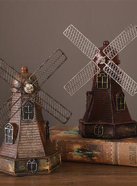 创意荷兰风车摆件客厅电视柜酒柜办公桌面装饰品店铺书架书柜摆设