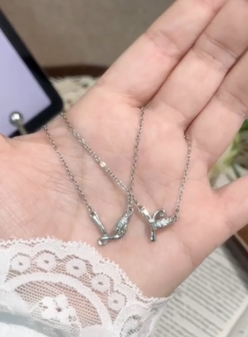 字母项链女款轻奢小众高级感长款情侣一男一女名字首字母挂件饰品