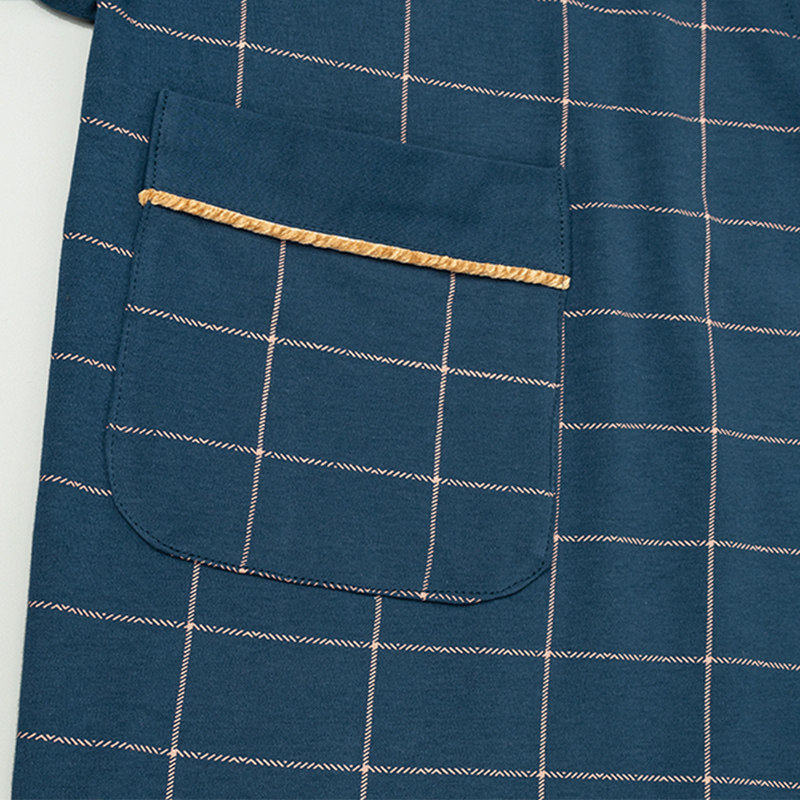 男夏季情侣款一对纯棉长款睡袍 优美纺睡袍/浴袍