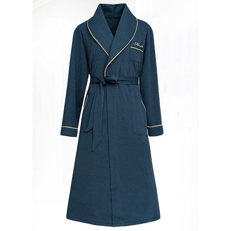 睡袍女春秋长款睡裙情侣睡衣浴衣 优美纺睡袍/浴袍