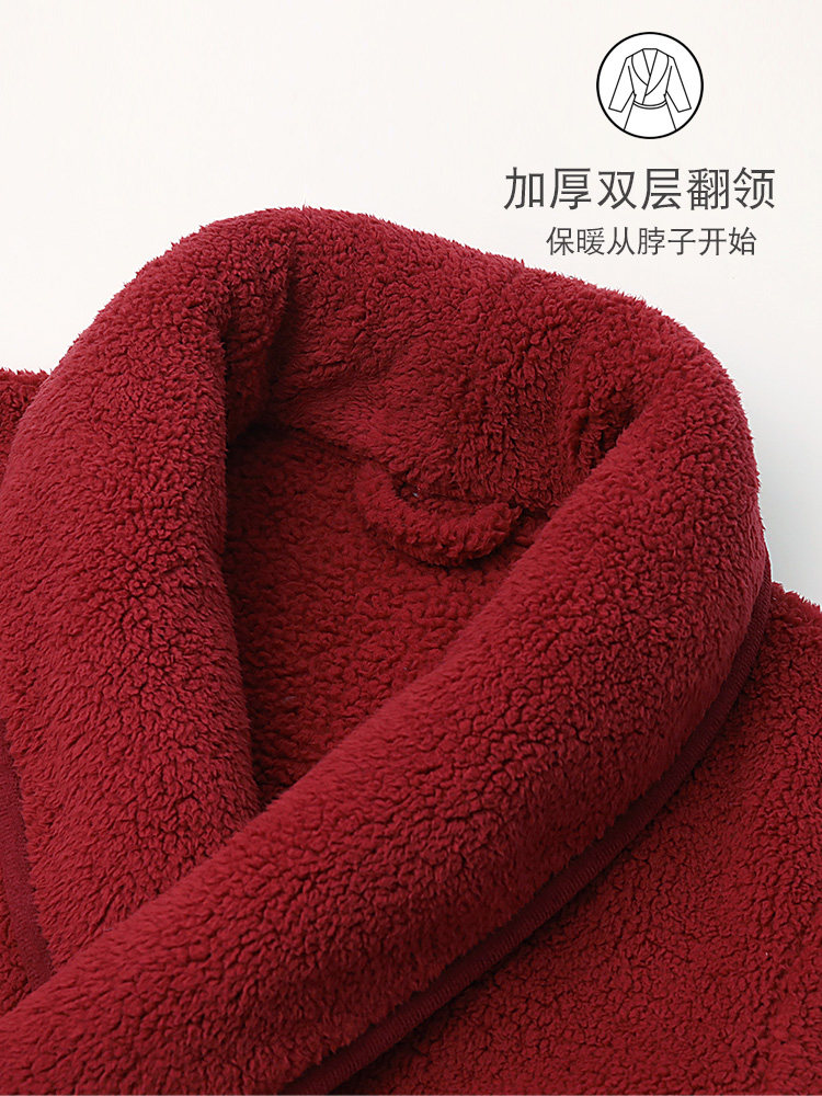 2024新款珊瑚绒睡袍女秋冬季男士浴袍加长款浴衣加绒加厚冬天睡衣,淘宝优惠券,粉丝福利购,淘宝优惠卷