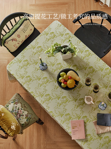蜡笔派｜梅兰竹菊｜松竹桌布复古中式轻奢高级感圆桌餐桌茶几布Z - 图2