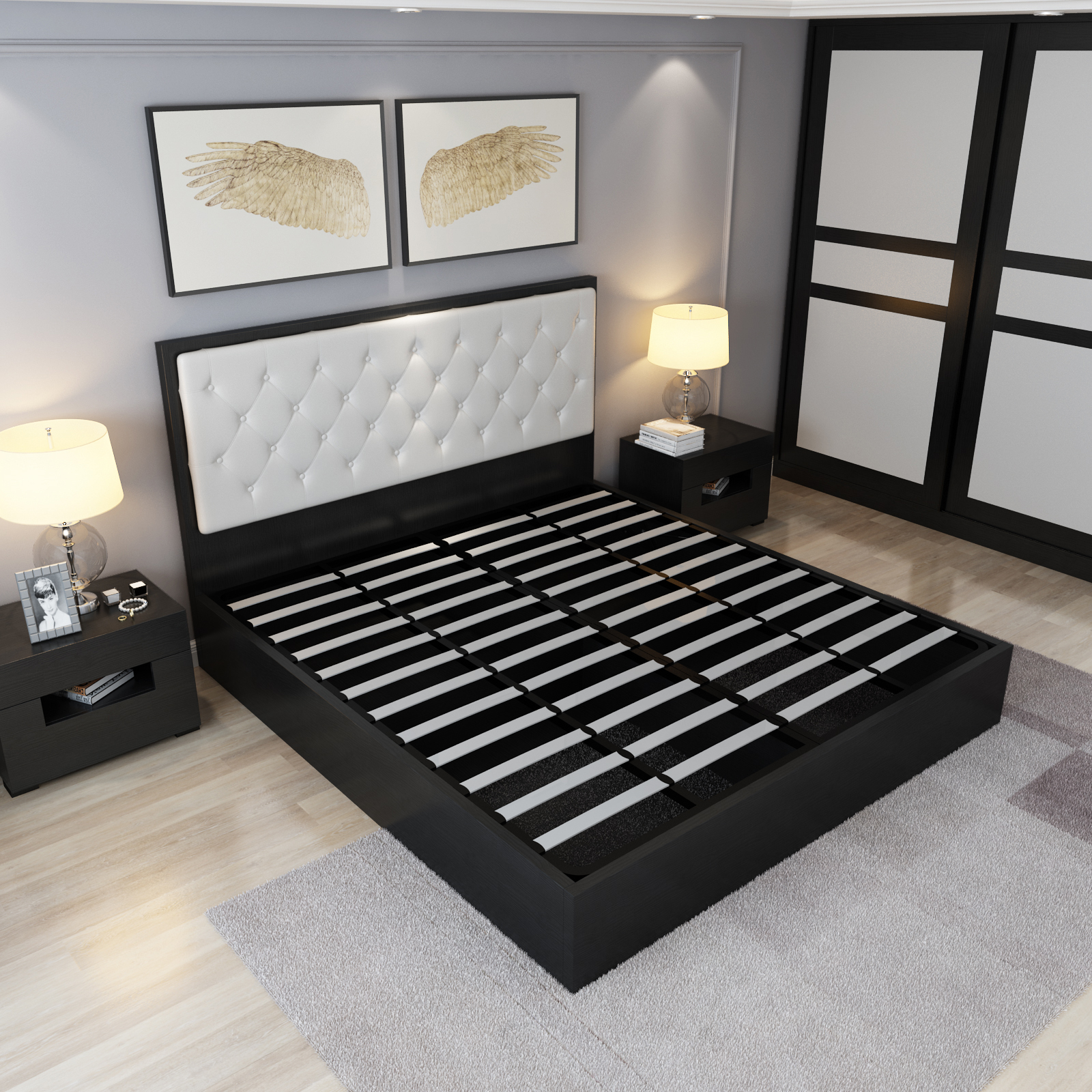 北欧床气压储物床小户型高箱收纳床现代简约双人床1.8米1.5定制