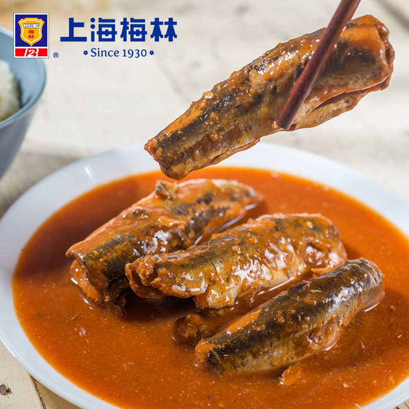 上海梅林茄汁沙丁鱼罐头425g下饭熟食即食 罐下实拍商品图