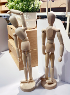 IKEA宜家国内代购吉特达木人本色木色装饰创意摆件木人DIY涂鸦人