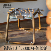 Italian Designer Table Tours of Tempered Glass Football Table Mansion Villa Eight Poles Double Table Football Table