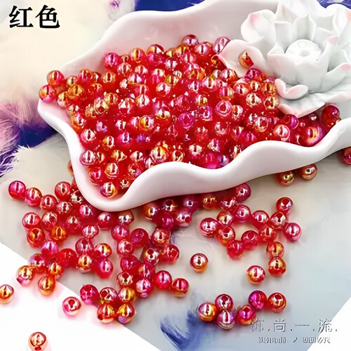 diy手工串珠散珠子6mm 饰品材料制作手链项链门帘 亚克力AB彩珠子 - 图2