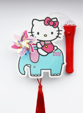 中秋节灯笼HelloKitty风车小提灯美乐蒂儿童卡通手提发光音乐花灯