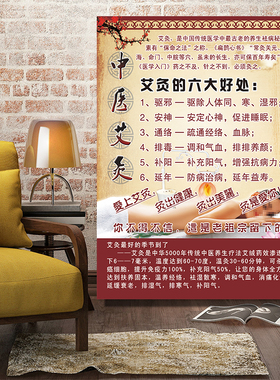 艾灸好处广告中医养生馆装饰画