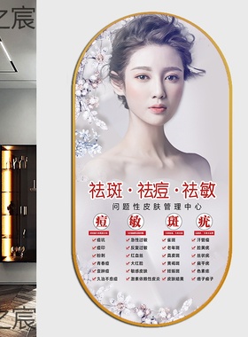 现代简约皮肤管理微整有框挂画