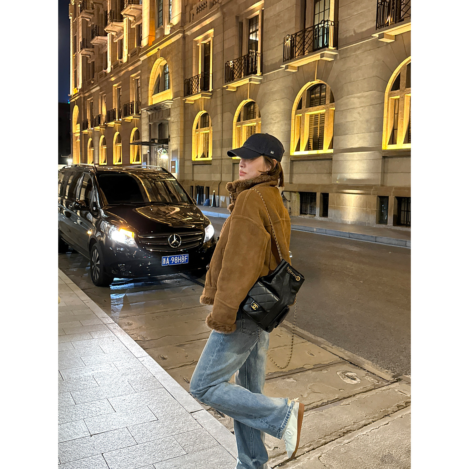 YANGLE_麂皮外套女2025冬季新款韩系100羊毛宽松休闲短款立领夹克,淘宝优惠券,粉丝福利购,淘宝优惠卷