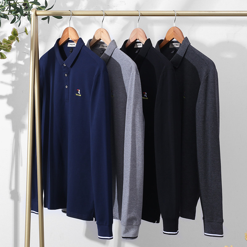 啄木鸟纯棉长袖宽松休闲潮流polo衫 啄木鸟菲凡T恤