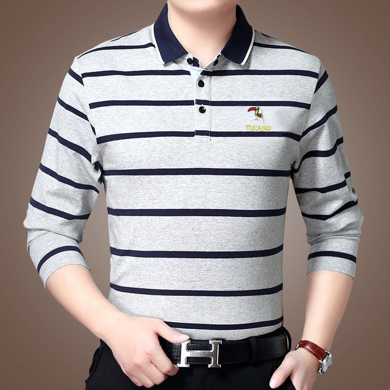 啄木鸟秋季纯棉长袖男翻领装polo衫 啄木鸟菲凡T恤