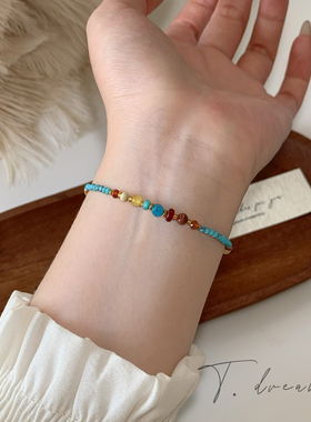 nicedream度假松石蓝串珠手链