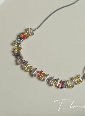 nicedream设计款彩虹锆石项链