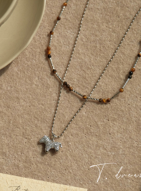 nicedream原创串珠叠戴小马项链