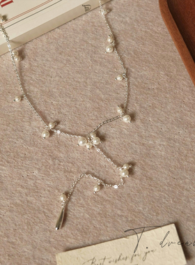 nicedream珍珠风铃藤蔓长项链